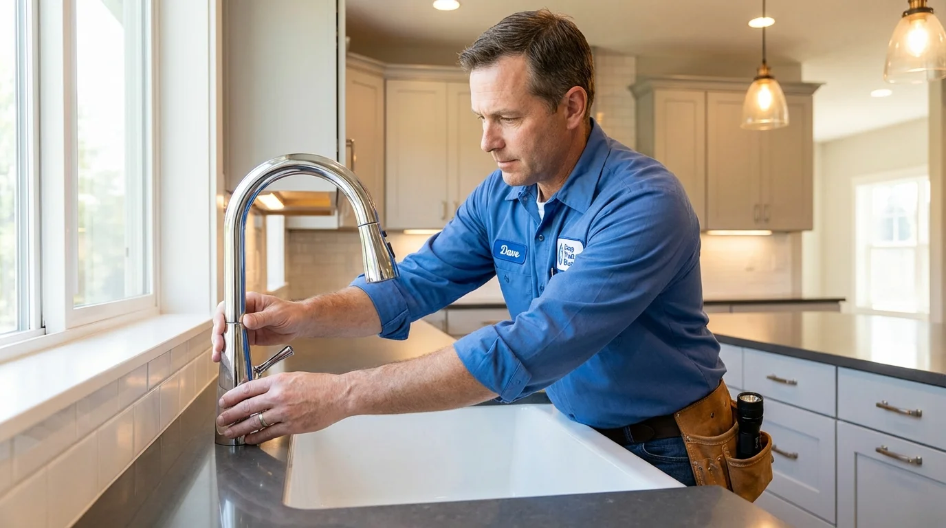 Kitchen faucet installation by Johns Plumbing LLC in West Sayville