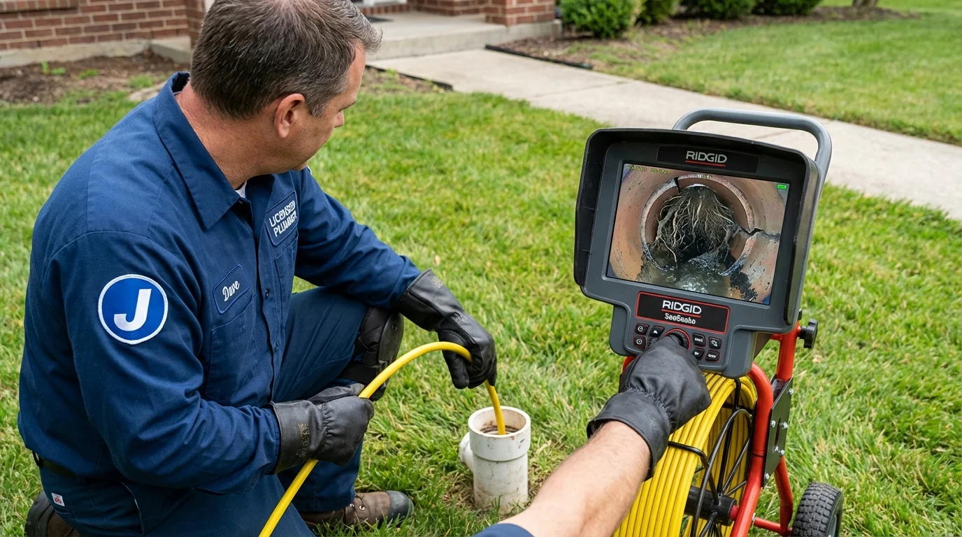 Sewer camera inspection being performed by Johns Plumbing LLC in West Sayville